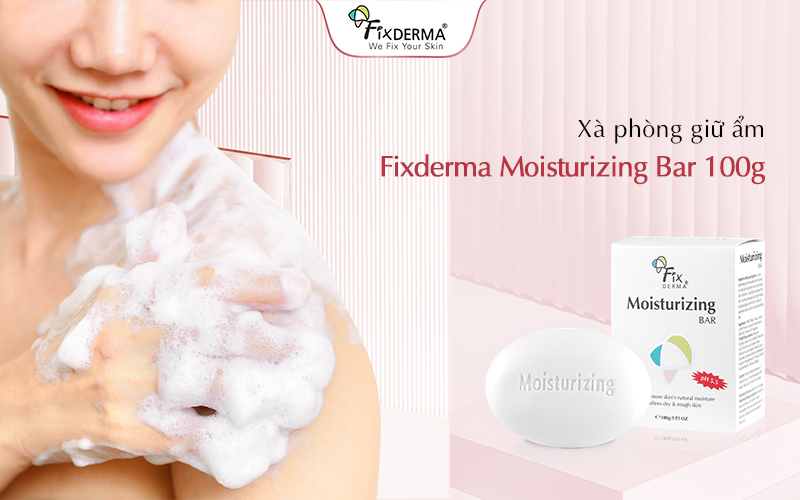 Xà phòng Fixderma Moisturizing Bar 100g giúp làm sạch da, giữ ẩm
