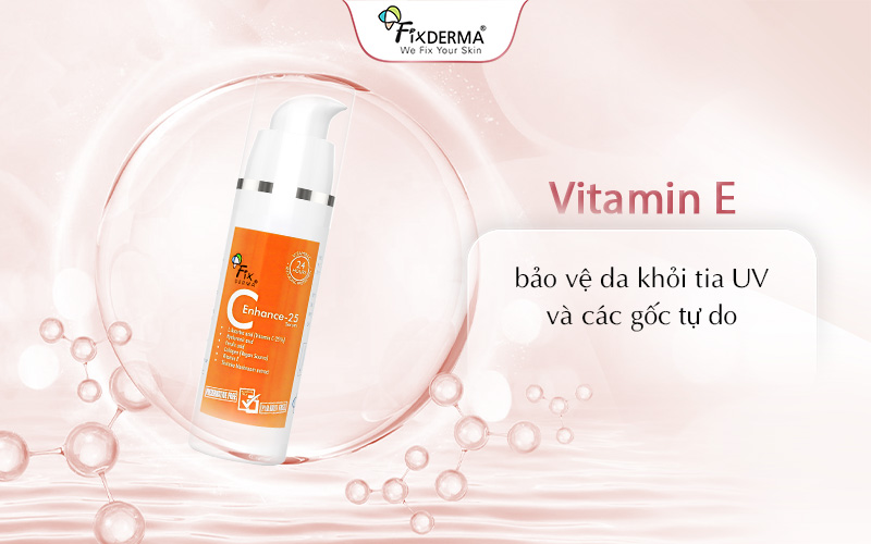 Vitamin E là một trong những chất chống oxy hóa quen thuộc trong chăm sóc da
