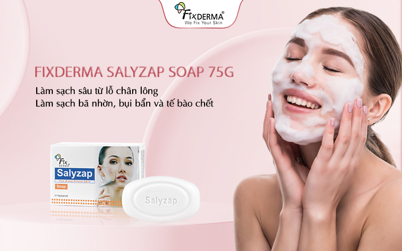 Fixderma Salyzap Soap 75g mang đến giải pháp chăm sóc toàn diện cho làn da dễ nổi mụn