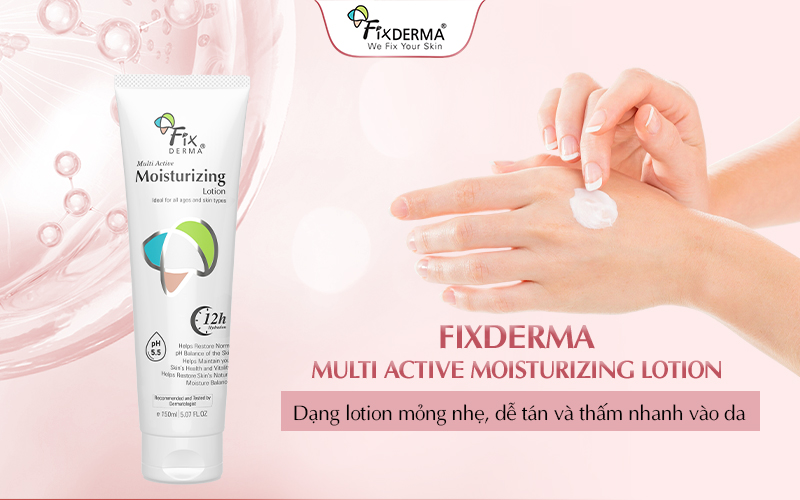 Kết cấu của lotion dưỡng ẩm Fixderma Multi Active Moisturizing Lotion