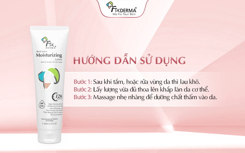 Hướng dẫn sử dụng Fixderma Multi Active Moisturizing Lotion