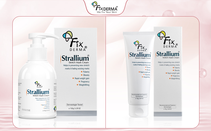 Fixderma Strallium Stretch Mark Cream có 2 dung tích là 75g và 150g