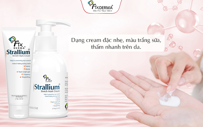 Chất kem của Fixderma Strallium Stretch Mark Cream