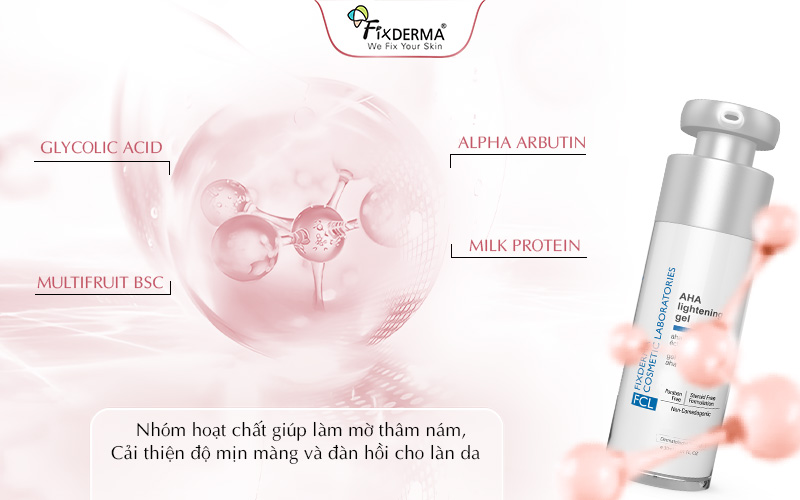 Các hoạt chất nổi bật của FCL AHA Lightening Gel
