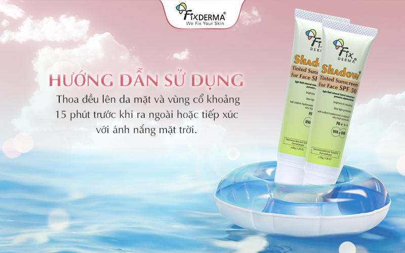 Hướng dẫn sử dụng Fixderma Shadow Tinted Sunscreen For Face SPF 50
