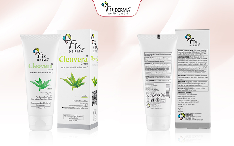 Bao bì thiết kế của sản phẩm Kem dưỡng ẩm Fixderma Cleovera Cream