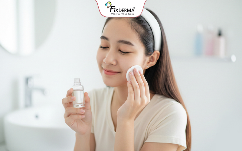 Đừng quên toner và dưỡng ẩm nhẹ